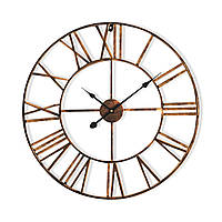 Часы настенные Queensway 60 бесшумные в металлическом корпусе Ø 60 см медь (Германия, читать описание)