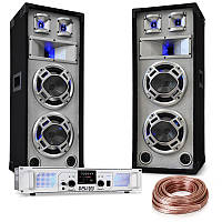 Комплект DJ PA "White Noise" 2x500W усилитель 600W PA громкоговоритель акустический кабель (Германия, читать