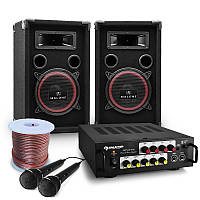 DJ PA Set "Bass Noon" Karaoke Complete Set PA Boxes Pair Amplifier Mic (Германия, читать описание)