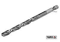 Свердло по металу YATO: HSS6542, Ø=7мм, HEX-1/4", l=109/69мм,для нержав. конструкт.,легов.сталі(DW)