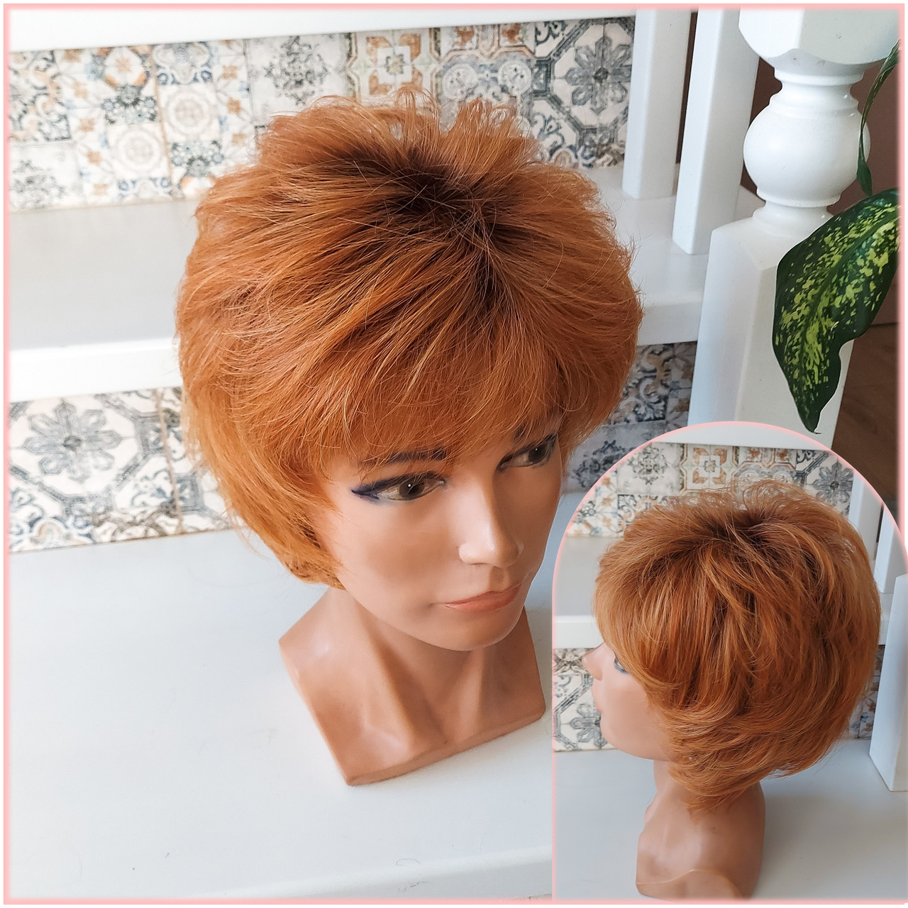 Перука каскад з термоволокна омбре мідний 2855-984YS1B, фото 1