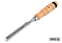 Стамеска напівкругла YATO : b= 16 мм, клинок- 125 мм, дерев'яна ручка- 112 мм [12/48]