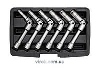 Ключі торцеві для свічок накалу YATO : 3/8", 8-16 мм, на шарнірі, Cr-V, 6 шт + кейс [10]