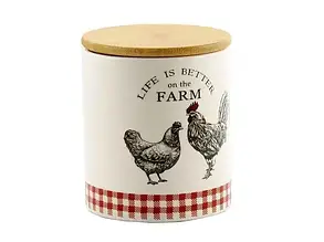 Банка для сипучих Interos з кришкою "Ферма" 0,85л керамічна ZFC038-FM