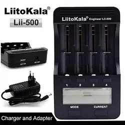 Зарядний пристрій для акумуляторів AA, AAA LiitoKala Lii-500 (для 18650 26650 AA AAA + БЖ)
