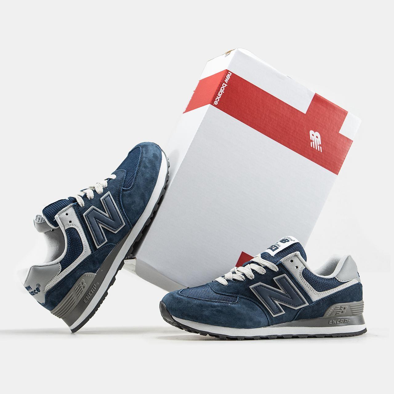 Кросівки чоловічі сині New Balance 574 Dark Blue (10804), фото 1