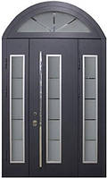 Двері вхідні металеві вуличні тройні Модель7 фарба   RAL 1500х2400х74 Ліве/Праве