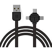 Кабель 3 в 1 USB micro+Lightning+Type-C Remax RC-066th Lesu 1 м