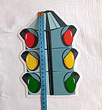 Дитяча інтер'єрна наклейка Світлофор, наліпка на меблі 20 см, фото 3