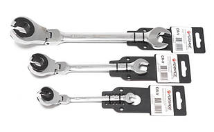 Ключ комбінований трещітковий розрізний з шарніром 14мм * 205мм