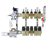 Коллектор Raftec на 5 контура для теплого пола с нижним подключение Германия