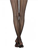 Жіночі колготи з декоративним швом 40 Den Lady Sabina чорні , розмір 2, фото 2