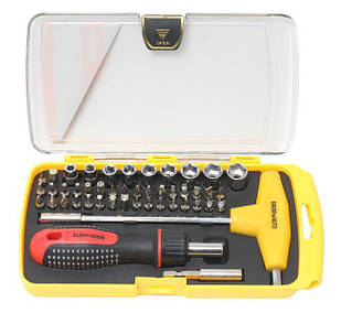 Шестигранник Т-подібний 8мм з тримачем біт і головок (52пр.) В пластиковому футлярі.