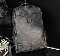 Качественный мужской городской рюкзак серый, большой и вместительный ранец