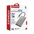 USB хаб 9-в-1 Promate PrimeHub-MST USB-C PD/2хHDMI/VGA/2xUSB3.2/2xUSB2.0/RJ45 Grey (primehub-mst.grey), фото 8