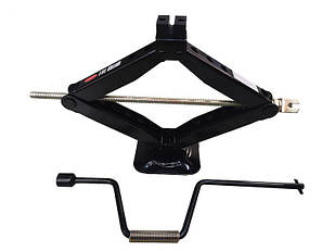 Домкрат механічний ромб 2,5т з гумовою накладкою і ручкою-воротком з головкою 19мм (h min-100мм h ma