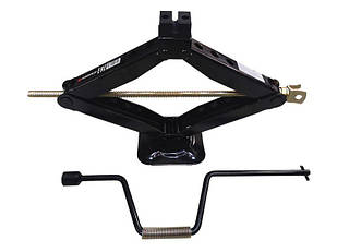 Домкрат механічний «ромб» 2,5т з гумовою накладкою і ручкою-воротком з головкою 19мм (h min-100мм h