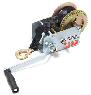 Лебідка ручна барабанна двоскоросна , 900кг (нейлоновий ремінь, ширина ременя-50ММ, довжина ременя-1