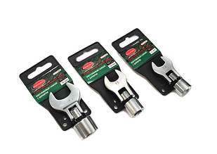 Ключ ріжковий знімний з шарніром 13мм 3/8, на пластиковому тримачі