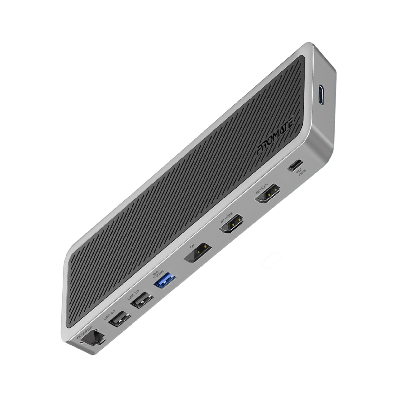 USB-C хаб 13в1 Promate ApexHub-MST USB-C PD/2хHDMI/DP/USB-C/2xUSB3.0/2xUSB2.0/ RJ45/SD/microSD/AUX 3.5 мм Grey (apexhub-mst.grey), фото 1