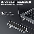 USB-C хаб 13в1 Promate ApexHub-MST USB-C PD/2хHDMI/DP/USB-C/2xUSB3.0/2xUSB2.0/ RJ45/SD/microSD/AUX 3.5 мм Grey (apexhub-mst.grey), фото 5