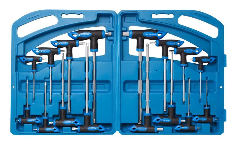 Ключ Т-подібний TORX/6-гранних з шаром, 16пр. (Н:2,2.5х75, 3,4х100, 5,6х150, 8,10х200мм; Т:10,15х75, фото 1
