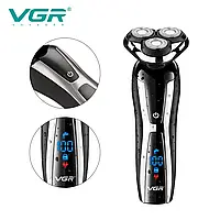 Електробритва чоловіча з плавальними головками + тример VGR 309V-45 акумуляторна, роторна, Чорний