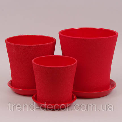 Горщик керамічний Вуаль шовк червоний 4л., фото 2