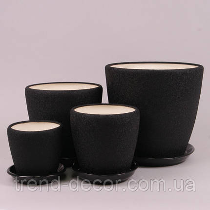 Горщик керамічний Грація шовк чорний 4.5л., фото 2