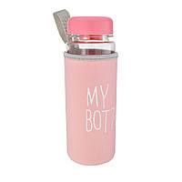 Пляшка My Bottle пластикова з чохлом рожевий