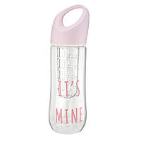 Пляшка для води ударостійка з відсіком для фруктів 800 мл рожевий