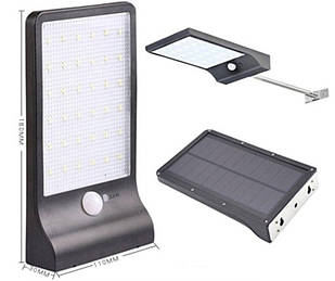Світильник світлодіодний на сонячній батареї з Датч. движ-я і доп. кріпленням (5.5V, 2.5W, 18650Li,