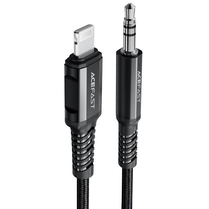 Aux Кабель Lightning to Aux 3.5 мм ACEFAST C1-06 |1.2M| Чорний