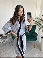 Жіночий Халат, бавовна, дуже стильний, колір сірий