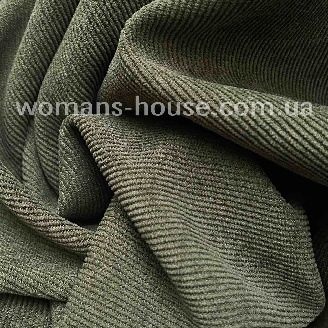Тканина Мікровельвет костюмно-плательний Хакі, фото 1