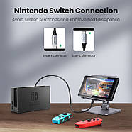 Кабель подовжувач Ugreen Type-C 3.1 Gen2 Male to Female Alu Case Braided Extension Cable 0.5м (сірий) US372, фото 7