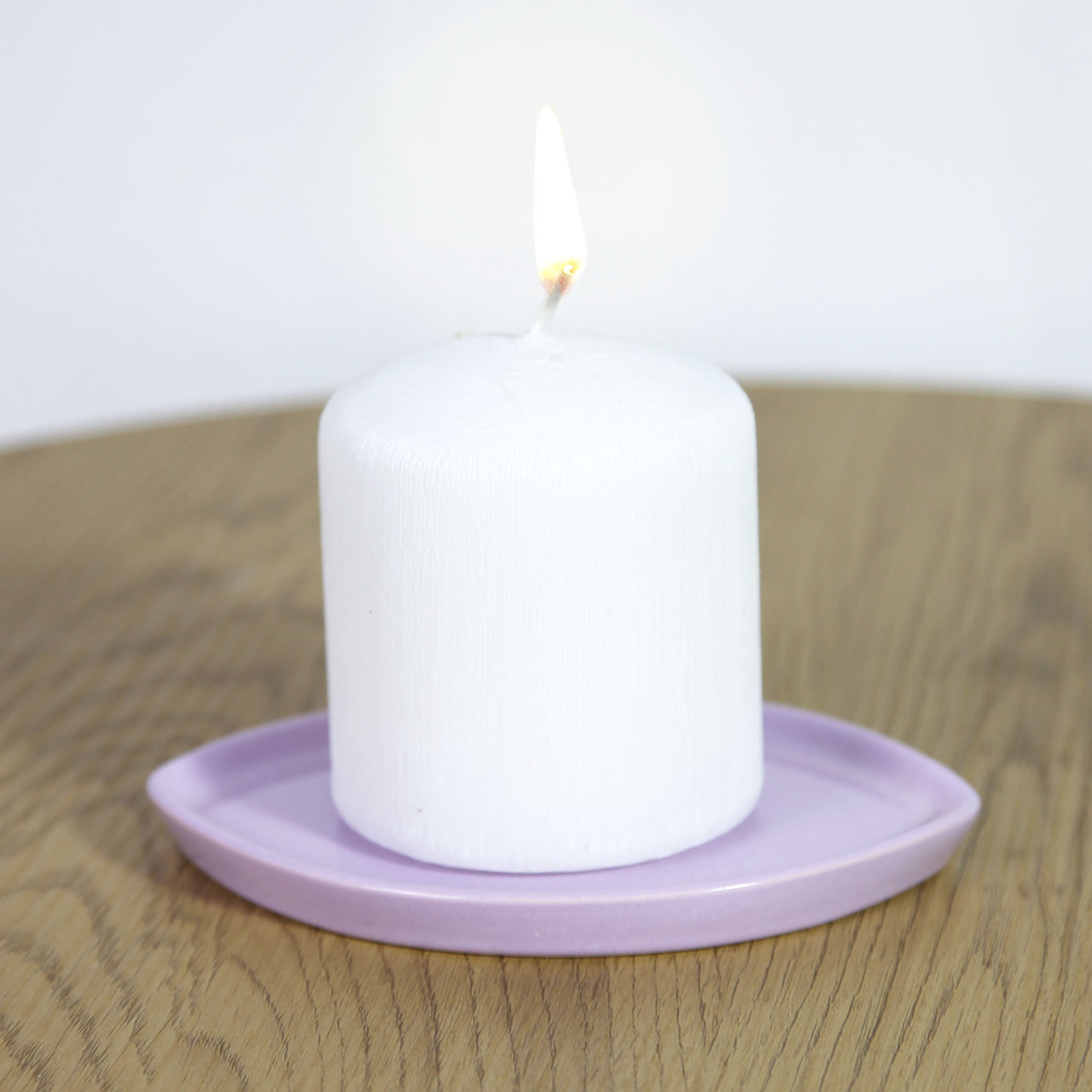 Підсвічник підставка керамічна Лист лаванда 16 см для товстої свічки, фото 1