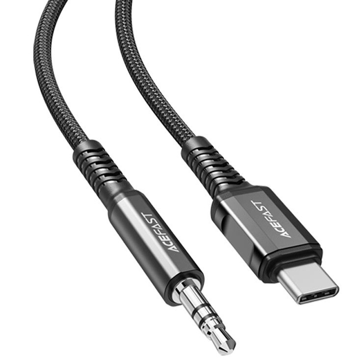 Aux Кабель Type-C to Aux 3.5 мм ACEFAST C1-08 |1.2M| Чорний