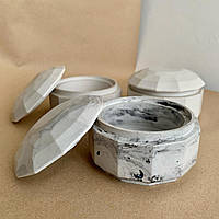 Кашпо з кришкою «шкатулка» з гіпсу 150мл.