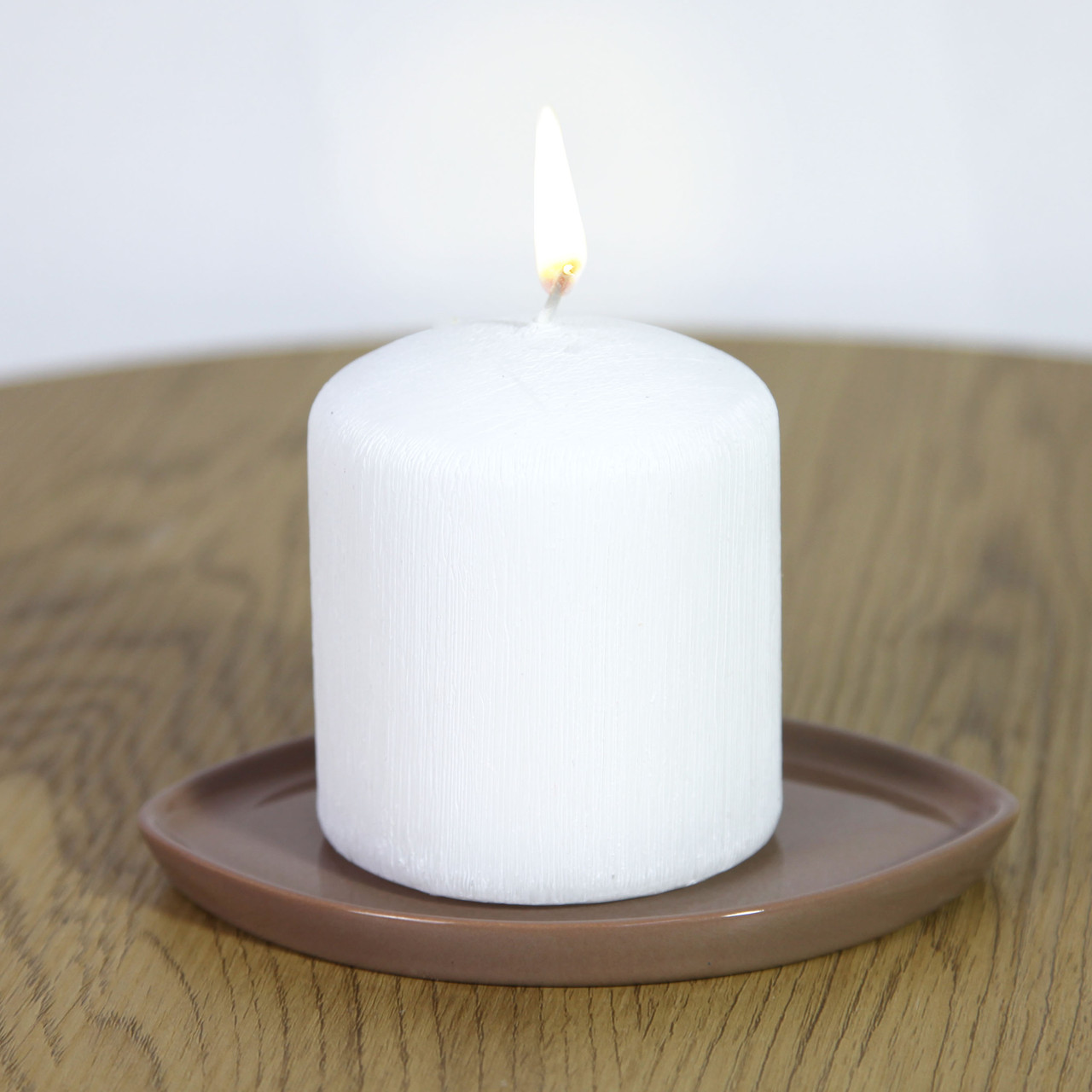 Підсвічник підставка керамічна Лист коричневий 16 см для товстої свічки
