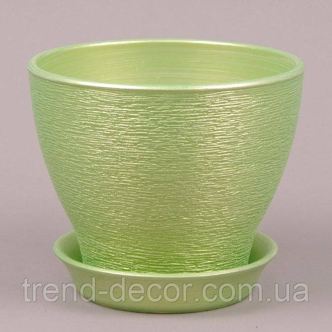 Горщик керамічний Ксенія люкс салатовий 15л.