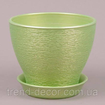 Горщик керамічний Ксенія люкс салатовий 15л., фото 1