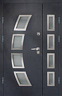 Двері вхідні металеві вуличні полуторні  Модель26 Полимер 1200х2050х74 Ліве/Праве