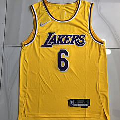 Чоловіча майка жовта Леброн Джеймс 6 Nike James Swingman Jersey Los Angeles Lakers