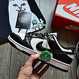Чоловічі кросівки SB Dunk Low Retro весна осінь демісезонні (чорні з білим). Живе фото. Данки найк, фото 6