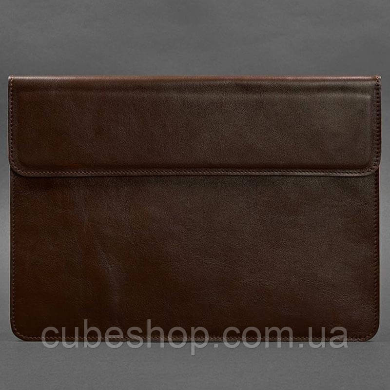 Шкіряний чохол-конверт на магнітах для Macbook 14 (бордовий) шкіра Krast