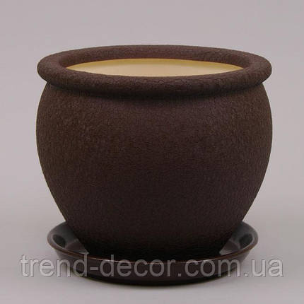 Горщик керамічний В'єтнам шовк коричневий 1.5л., фото 1