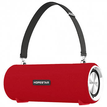 Бездротова колонка Hopestar H39 Bluetooth USB з функцією Power Bank динаміки Ø 57 мм вологостійка Червона