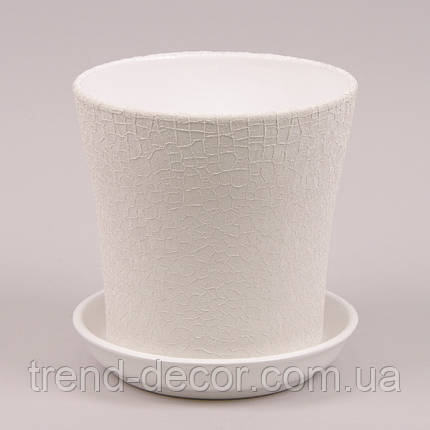 Горщик керамічний Вуаль шовк білий 2.3л., фото 1