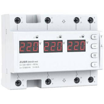 Реле напруги для всього будинку або квартири ZUBR D6-50 red, фото 1
